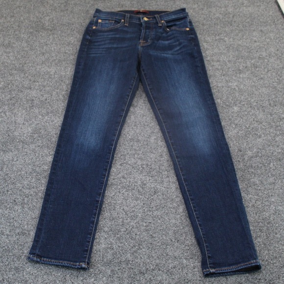 7 For All Mankind Josefina Dark Wash Skinny Jeans Womens Size 24 - Picture 2 of 12